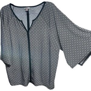Roz & Ali Geometric Print Blouse